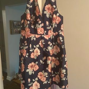 Navy floral cocktail dress